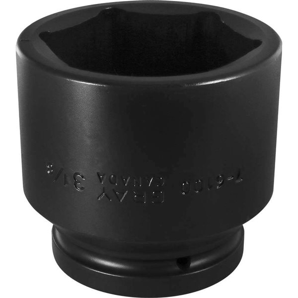 Gray Tools Standard 1-in Drive 6 Point Standard Length 3 1/8-in Impact Socket