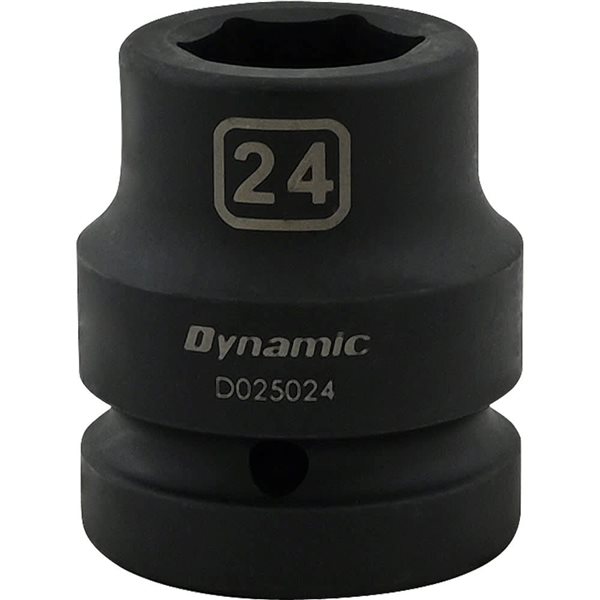 Dynamic Tools 24 mm X 1-in Drive Metric 6-Point Shallow Impact Socket