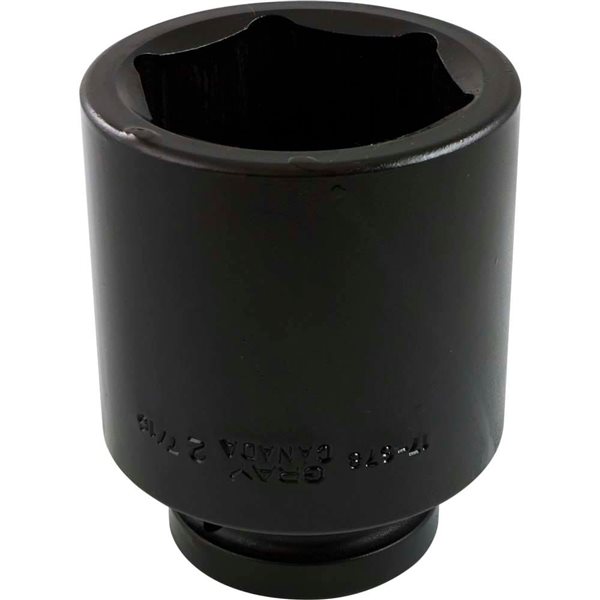 Gray Tools Standard 1-in Drive 6 Point Deep Length 2 7/16-in Impact Socket