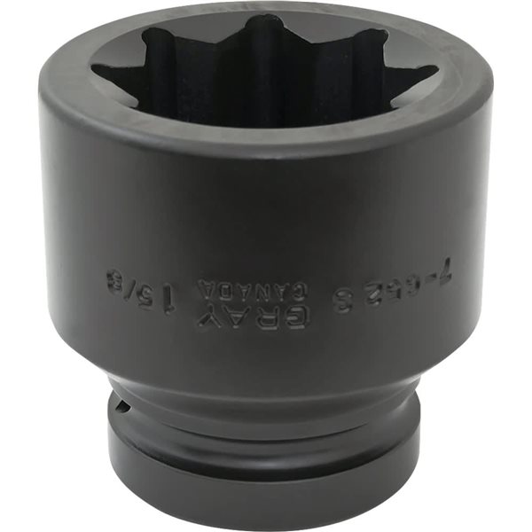 Gray Tools Standard 1-in Drive 8 Point Standard Length 1 5/8-in Impact Socket