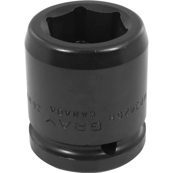 Gray Tools 26 mm X 3/4-in Drive Metric 6-Point Shallow Impact Socket