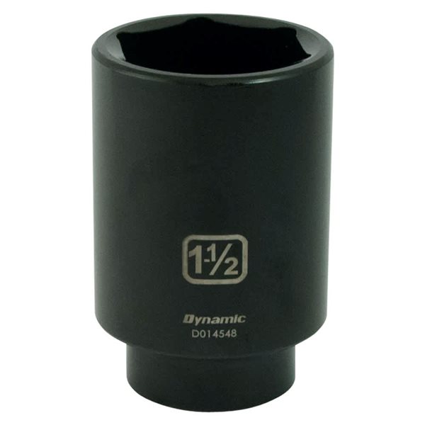 Dynamic Tools 1/2-in Drive 6 Point SAE 1-1/2-in Deep Length Impact Socket