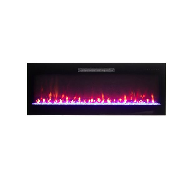Amantii Evolution Linear 106 L x 20-in W Black LED Heater Wall Mount Electric Fireplace w/ Remote and 3 Settings