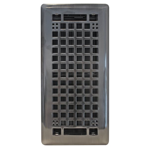 Floor Choice 4 x 10-in Egg Crate Steel Floor Register - Antique Nickel