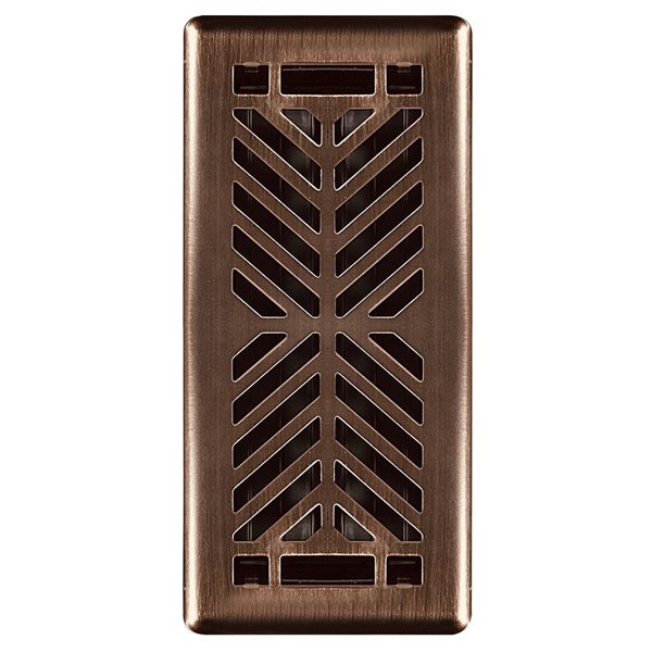 Floor Choice 4 x 10-in Quiver Dance Steel Floor Register - Oil Rubbed Bronze