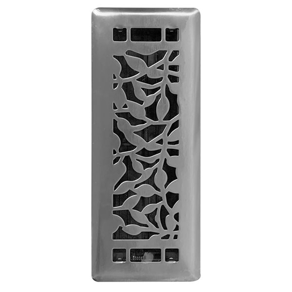 Floor Choice 3 x 10-in Desi Steel Floor Register - Brushed Steel