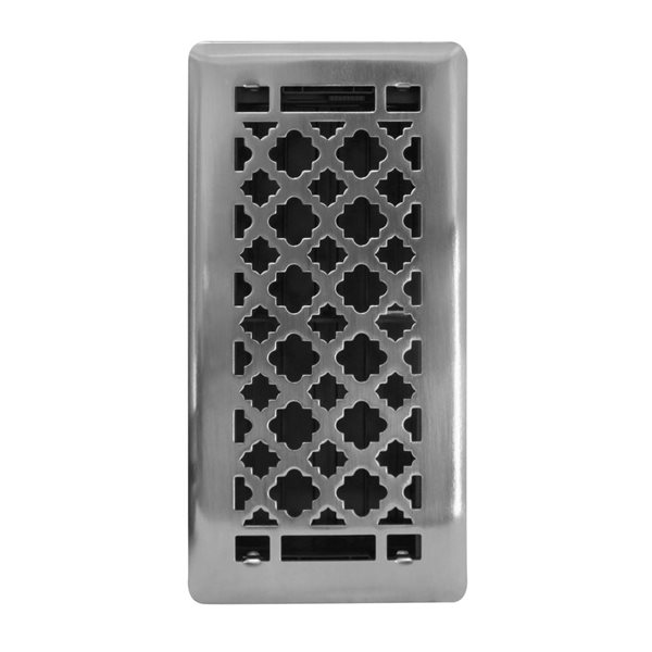Floor Choice 4 x 10-in Sunday Morning Steel Floor Register - Brushed Steel