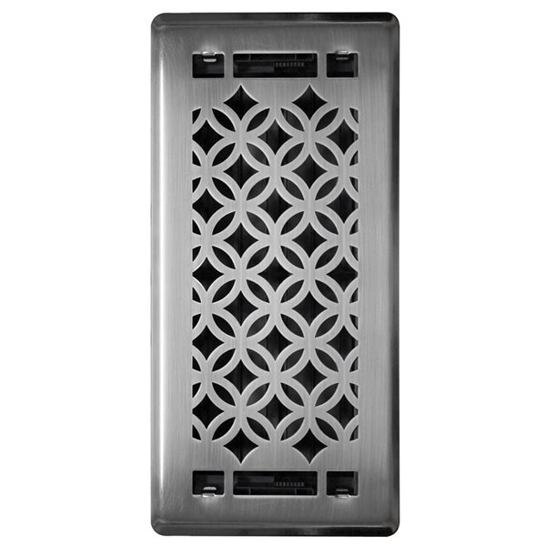 Floor Choice 4 x 10-in Serenity Steel Floor Register - Brushed Steel