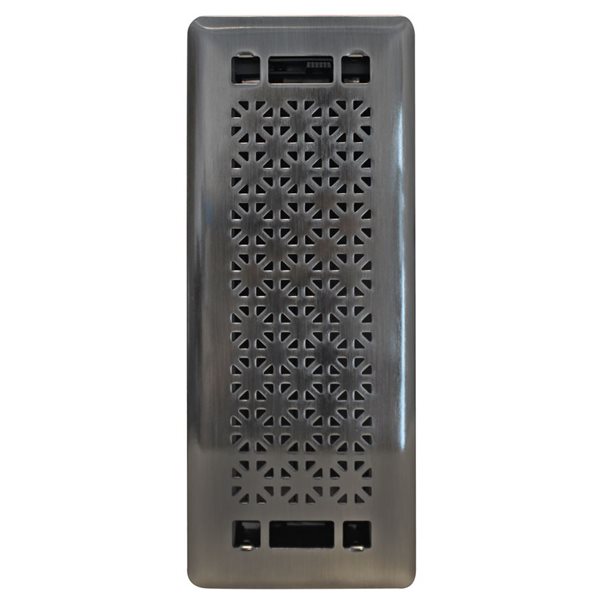 Floor Choice 3 x 10-in Sunburst Steel Floor Register - Antique Nickel