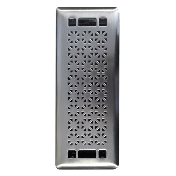 Floor Choice 3 x 10-in Sunburst Steel Floor Register - Brushed Steel