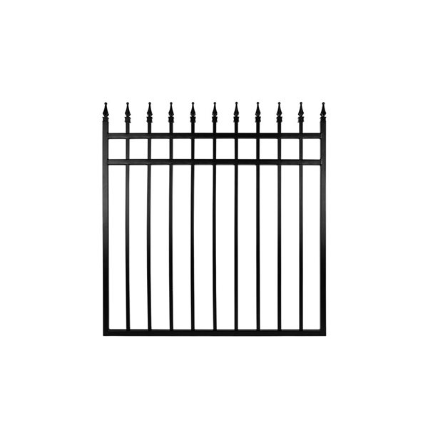 Nuvo Iron Tiger Eye 45 W x 46-in H Black Galvanized Steel Self Close Fence Gate w/ Double Side Handle