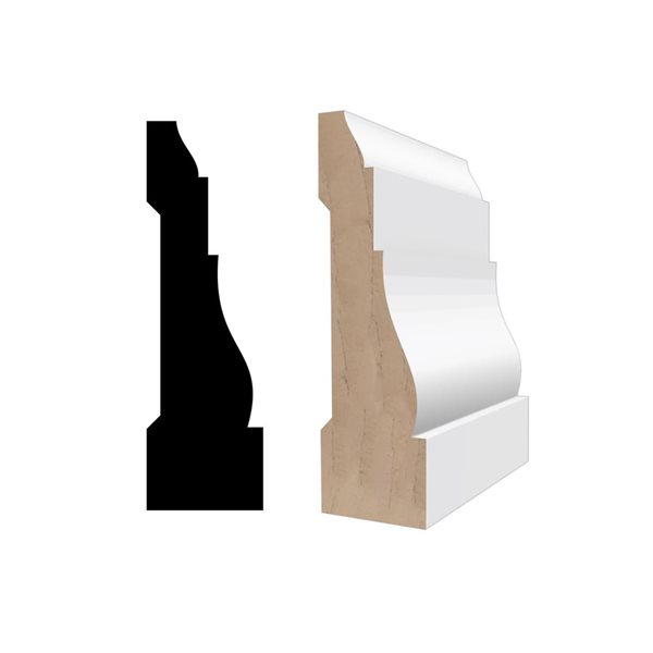 RESO RMC 366 3-Piece 11/16 x 2 1/4 x 85-in Primed Finger-Jointed Pine Casing Set - 21 lin.ft.