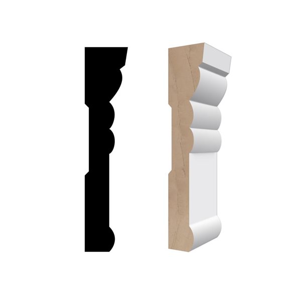 RESO RMC MSI1 5-Piece 11/16 x 3 1/4 x 102-in Primed Finger-Jointed Pine Casing Set - 41.25 lin.ft.