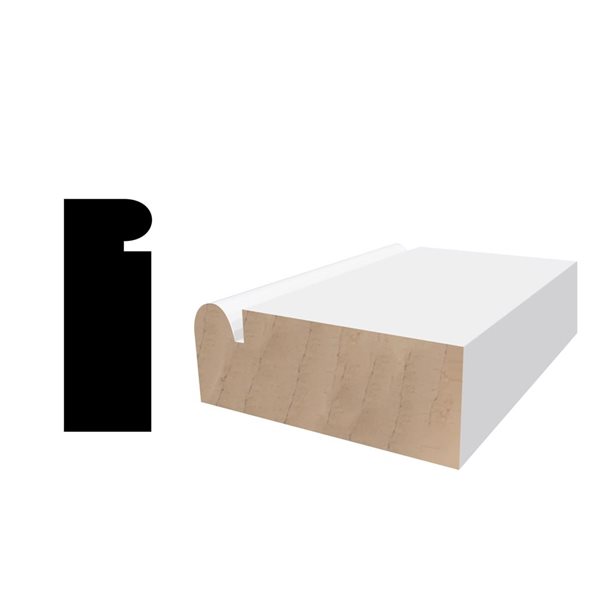 RESO RMM 176 10-Piece 11/16 x 1 5/8 x 96-in Primed Finger-Jointed Pine Brick Mould - 80 lin.ft.