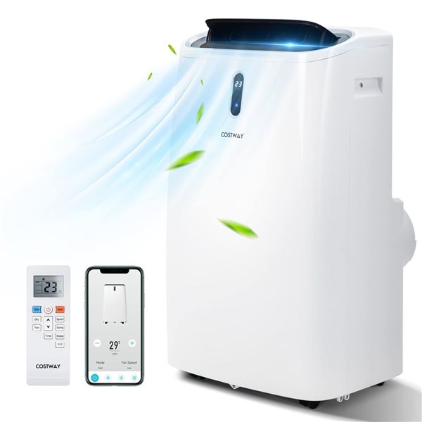 Costway 14000 BTU Portable Air Conditioner 4-in-1 Air Cooler w/ APP and Wi-Fi Smart Control