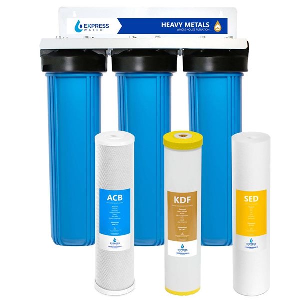 Express Water 3-Stage Sediment, KDF & Carbon Filter Whole House Water Filtration System