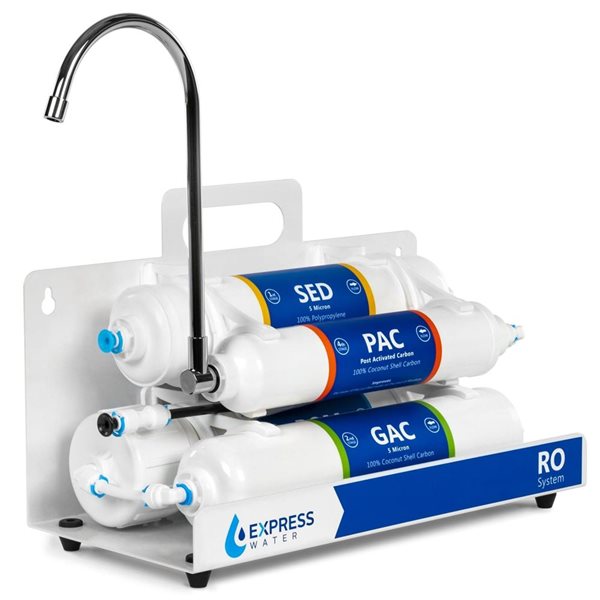 Express Water 4 Stage RO Filtration with Faucet Reverse Osmosis Filtration System Countertop