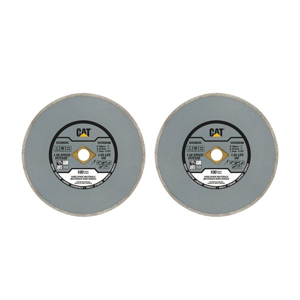 CAT 100 Value 7-in dia. 1T Hard Dense Materials Continuous Rim Concrete Circular Saw Diamond Blades - 2 Units