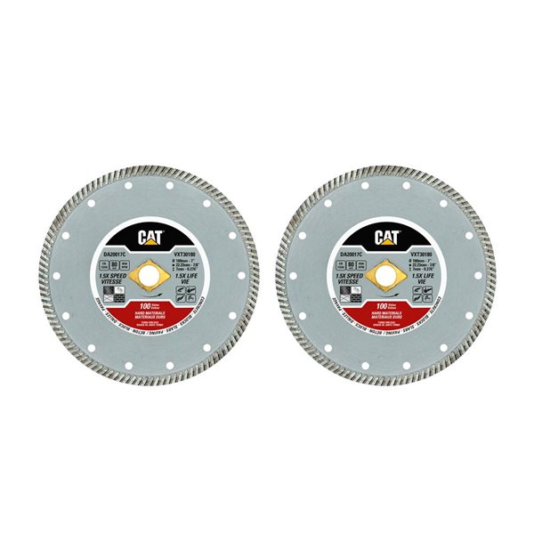 CAT 100 Value 7-in dia. 36T Hard Materials Turbo Rim Segmented Circular Saw Diamond Blades- 2 Units