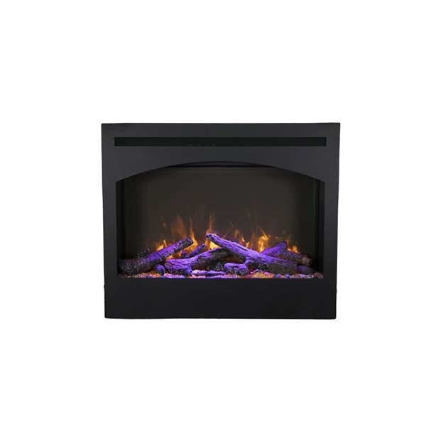 Amantii 5,000 BTU 1500 W 30-in Zero Clearance Electric Fireplace w/ 32 x 26-in Black Glass Surround