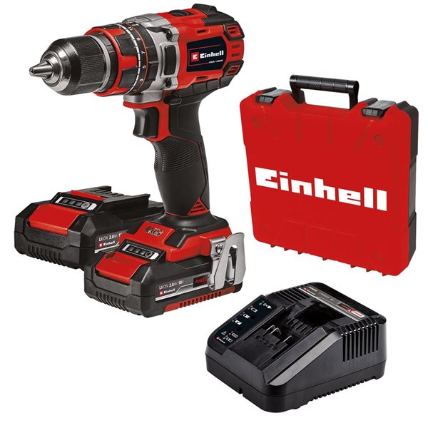Einhell TP-CD 18/50 Li-i BL 18V Brushless Motor Cordless 1/2-in Hammer Drill/Driver Kit - 2 x 2.0 Ah