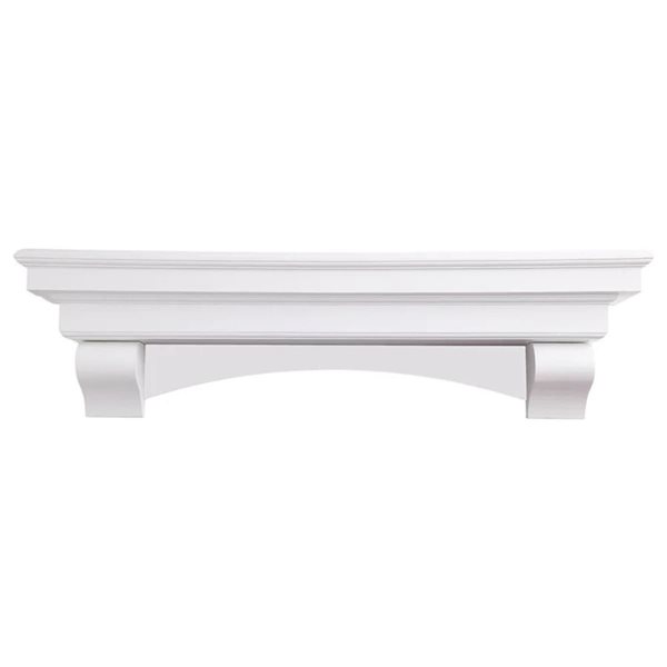 Dogberry Collections Ornate Traditional Fireplace Mantel 60 x 14.75 x 8-in - White