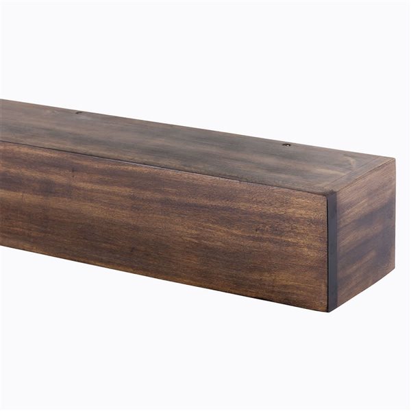 Dogberry Collections Farmhouse Wood Fireplace Mantel 36 x 9 x 5.5-in - Dark Chocolate