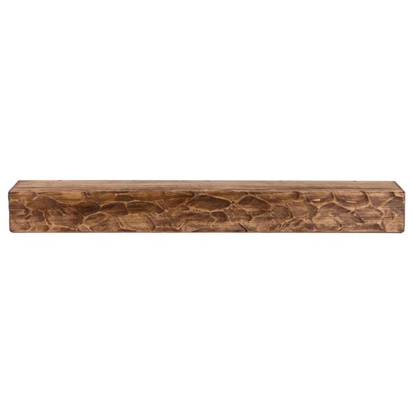 Dogberry Collections 48 W x 9 D x 5.5-in H Aged Oak Rough Hewn Wood Traditional Mantel Shelf