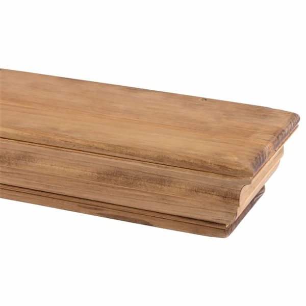 Dogberry Collections 48 W x 8 D x 5-in H Aged Oak Wood Traditional Shaker-Style Mantel Shelf