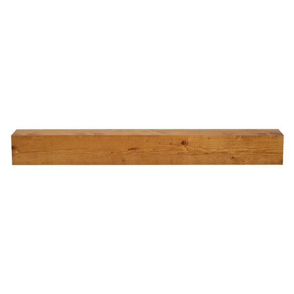 Dogberry Collections 60 W x 7.25 D x 5.5-in H Aged Oak Wood Barn Beam Mantel