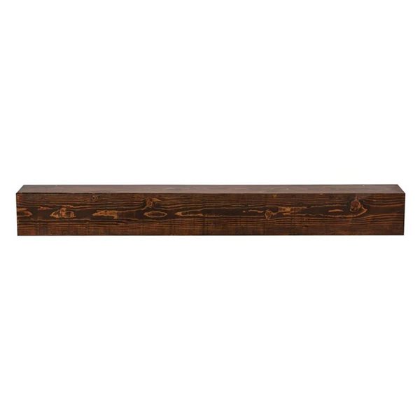 Dogberry Collections 72 W x 7.25 D x 5.5-in H Dark Chocolat Wood Barn Beam Mantel