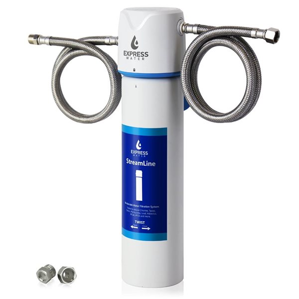 Express Water Under Sink 3-Stage Water Filter System with Chrome Faucet for Well Water