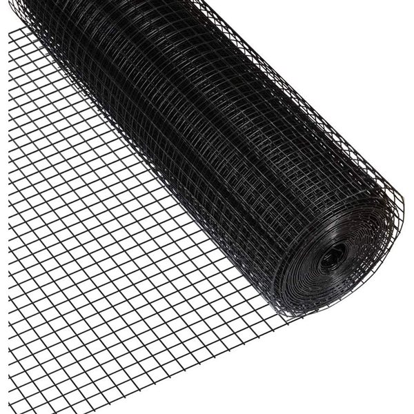 Fencer Wire 3-ft x 50-ft 16-Gauge Black PVC-Coated Steel Welded Wire Fence - 1/2 x 1-in Mesh