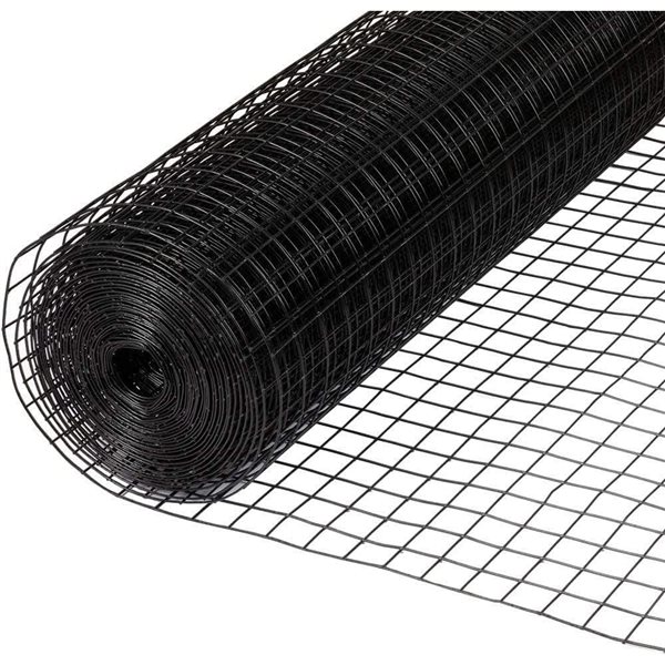 Fencer Wire 4-ft x 50-ft 16-Gauge Black PVC-Coated Steel Welded Wire Fence - 1/2 x 1/2-in Mesh