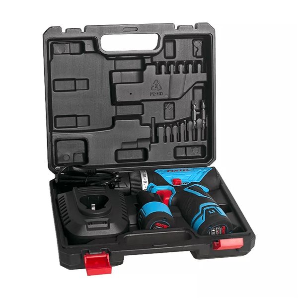 FIXTEC 12V Cordless Drill Kit with (2) Batteries and Charger