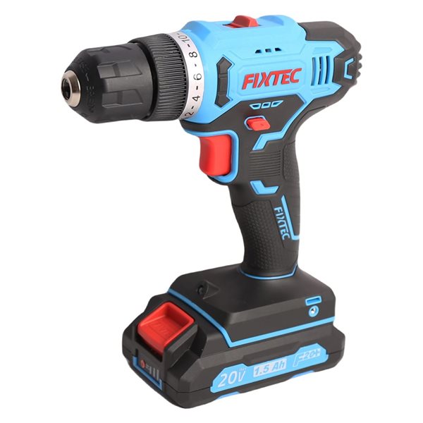 FIXTEC 20V Cordless Drill with (1) Battery and Charger