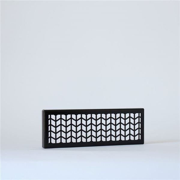 Boreart PREMIUM 4 x 10-in Black Chevron Pattern Steel Floor Register
