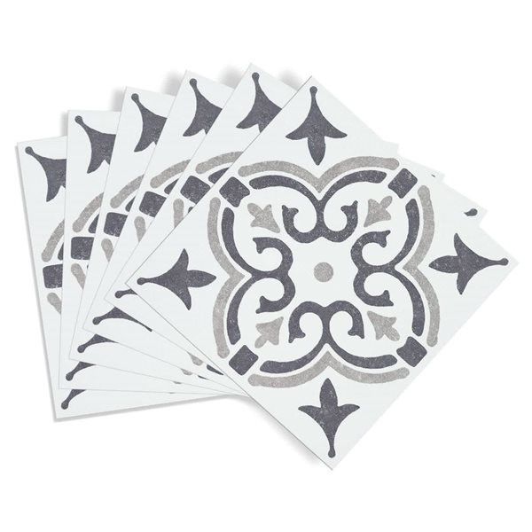 DC Fix Self Adhesive Wall Tiles - Grey Fleur de Lys - 6/Pk