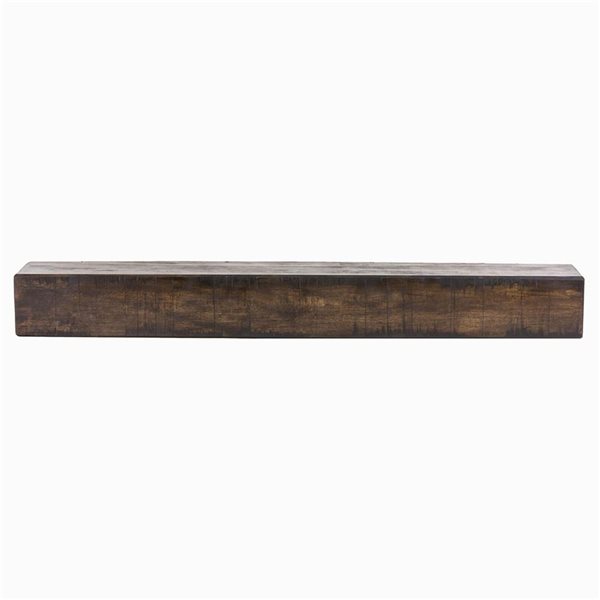 Dogberry Collections Farmhouse 48 x 9 x 5.5-in Poplar Wood Mantel Shelf - Dark Chocolate