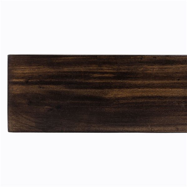 Dogberry Collections Farmhouse 48 x 9 x 5.5-in Poplar Wood Mantel Shelf - Dark Chocolate