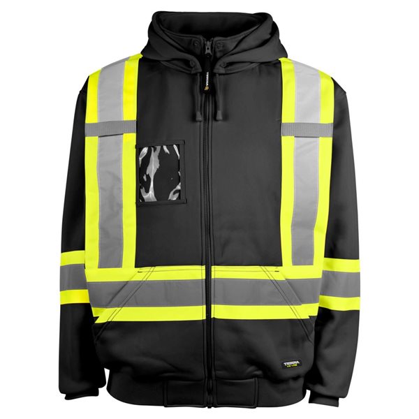Terra Medium Black Polyester Reflective Hoodie