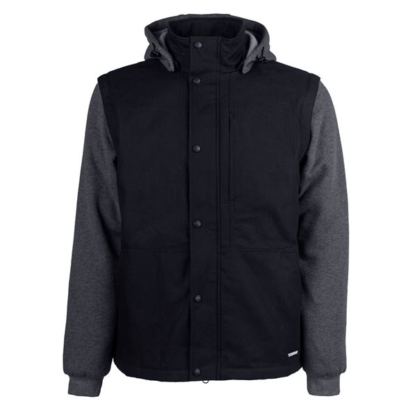 Terra Shift 2-in-1 Insulated Jacket w/ Removable Sleeves and Detachable Hood - Black - Large