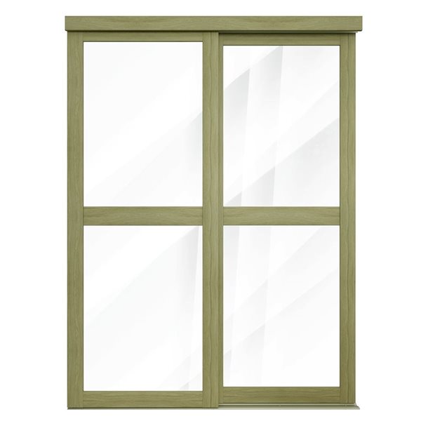 MenCraft 48 x 80-1/2-in Sesame 2-Lite Clear Mirror Sliding Door