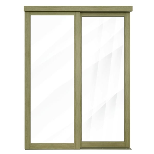 MenCraft 48 x 80-1/2-in Sesame 1-Lite Clear Mirror Sliding Door