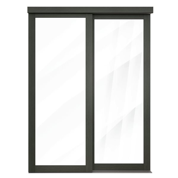 MenCraft 48 x 80-1/2-in Urban Grey 1-Lite Clear Mirror Sliding Door