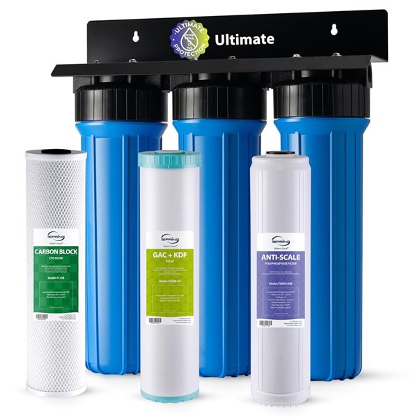 iSpring WGB Series 3-Stage Whole House Water Filter System Reduces Scale Lead Chlorine and Chloramine