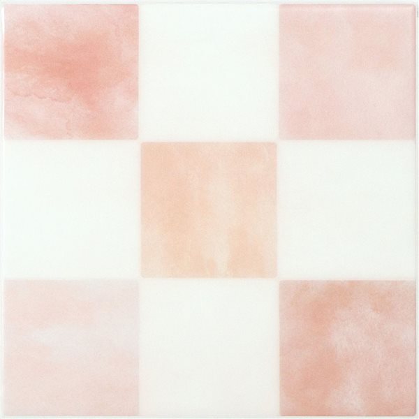 Smart Tiles Damier Petra 7.75 x 7.75-in Peel and Stick Self-Adhesive Wall Tiles - Pink/White - 4-Pack