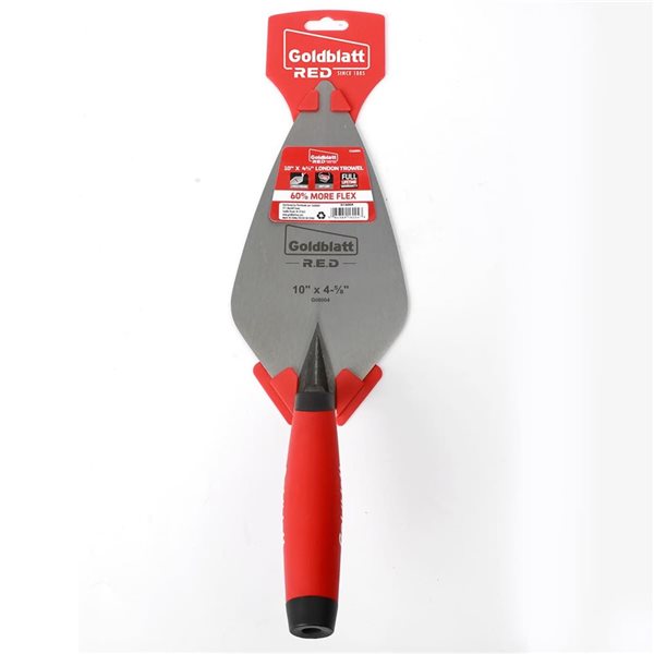 Goldblatt 10 x 4-5/8-in Pro One-Piece London Brick Trowel with Soft Grip Handle