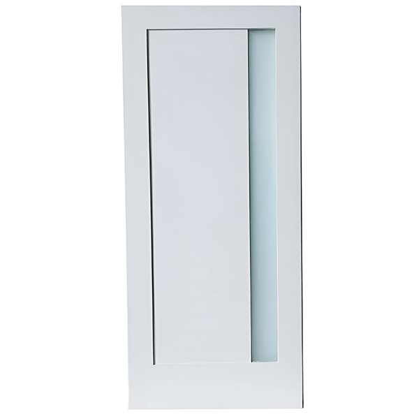 Garson Slim Lite Frosted Glass Solid Core Shaker Style Door 34 x 80 x 1 3/8-in - White