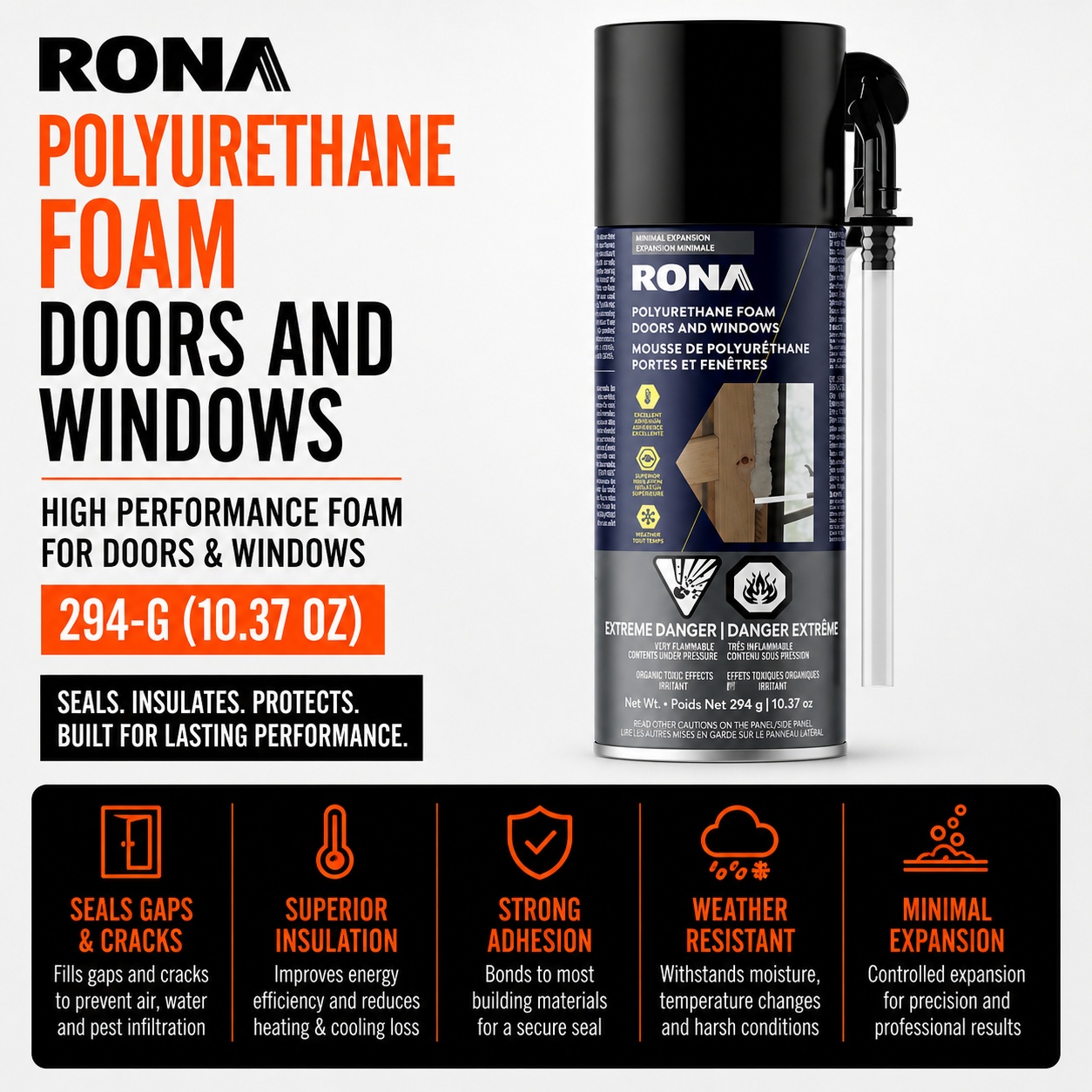 RONA Polyurethane Foam Doors and Windows - 294-g